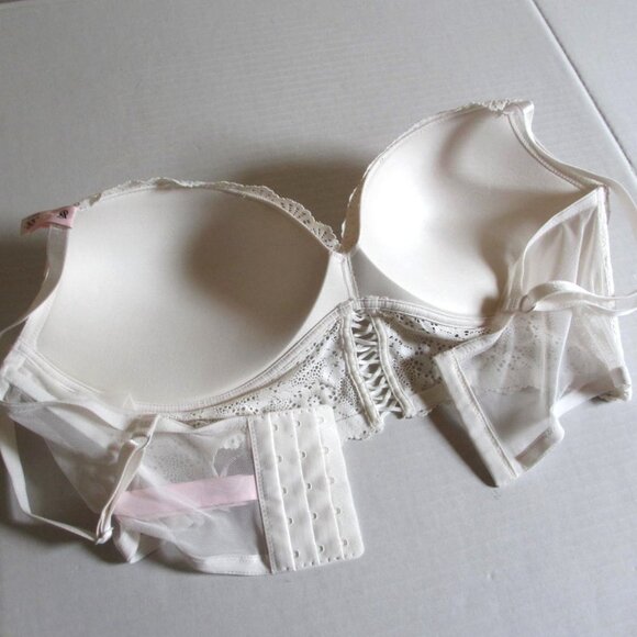 38D Victoria's Secret Push-Up Wireless Lace Bra Top Coconut White - Picture 5 of 8